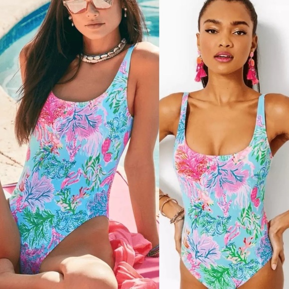 Lilly Pulitzer Other - NWT Lilly Pulitzer Brin Scoop Neck One Piece Swimsuit Celestial Blue